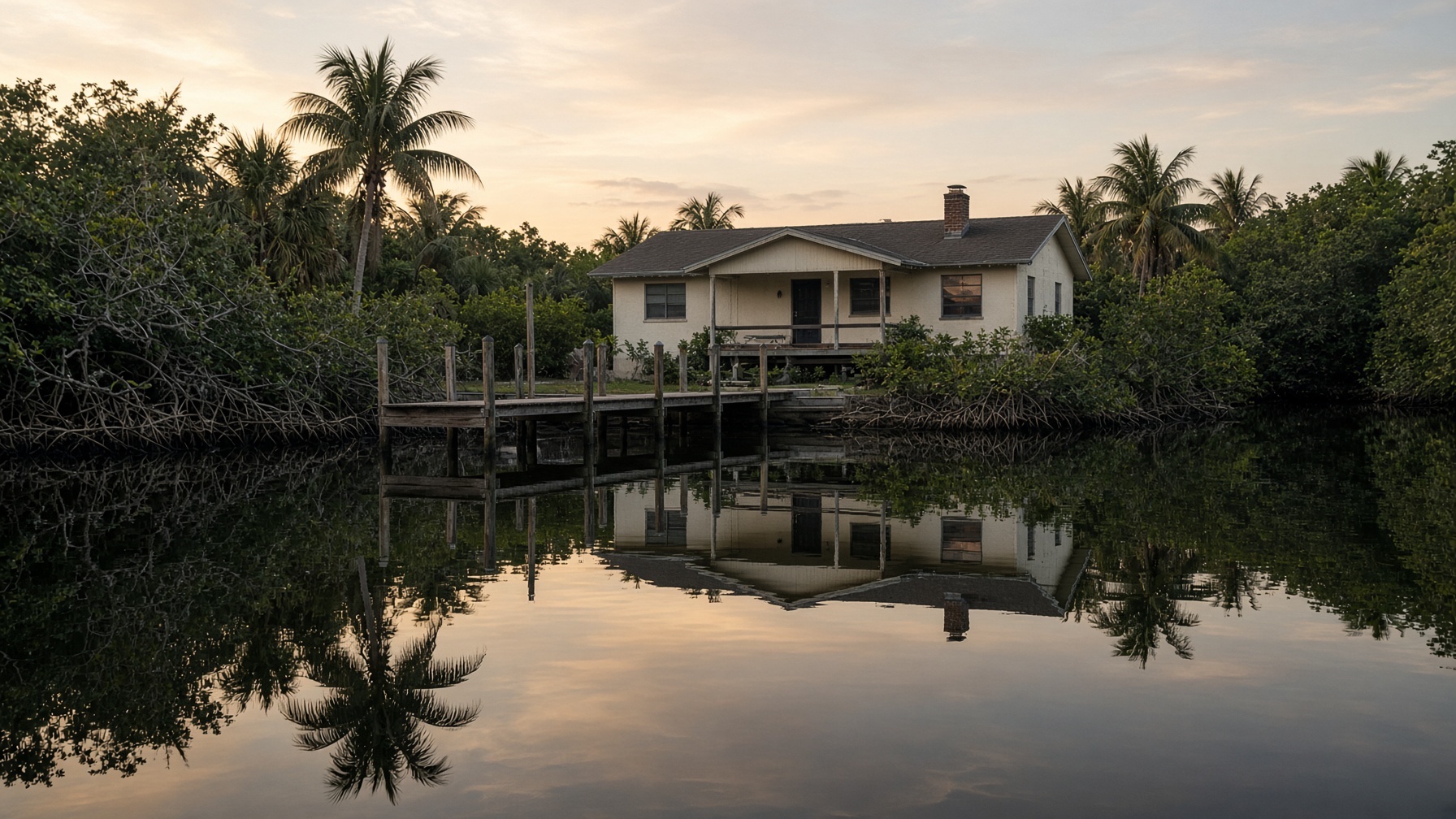 A modest Tampa Bay bungalow on a quiet canal